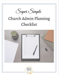 Church Planning Checklist