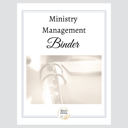 Ministry Management Binder